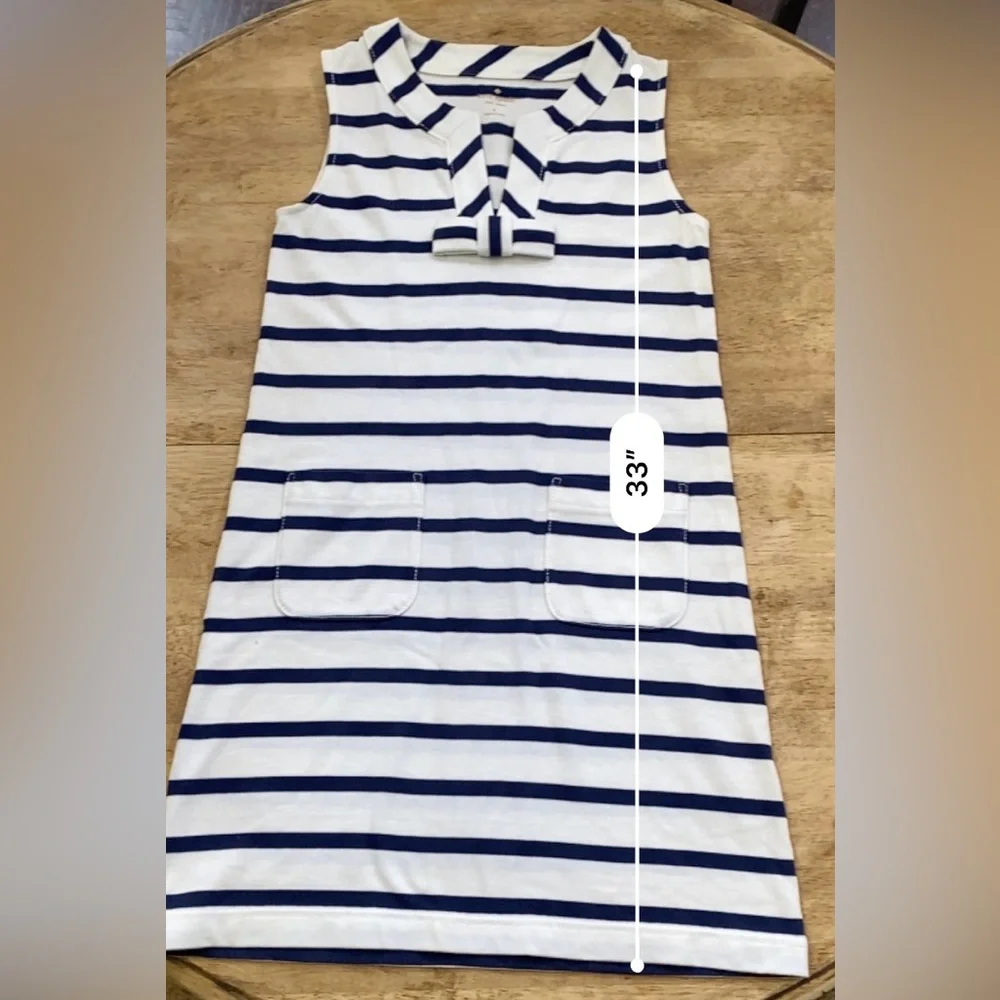 Kate Spade New York Women’s Small Tropez Navy/White Stripe Cotton‎ Shift Dress